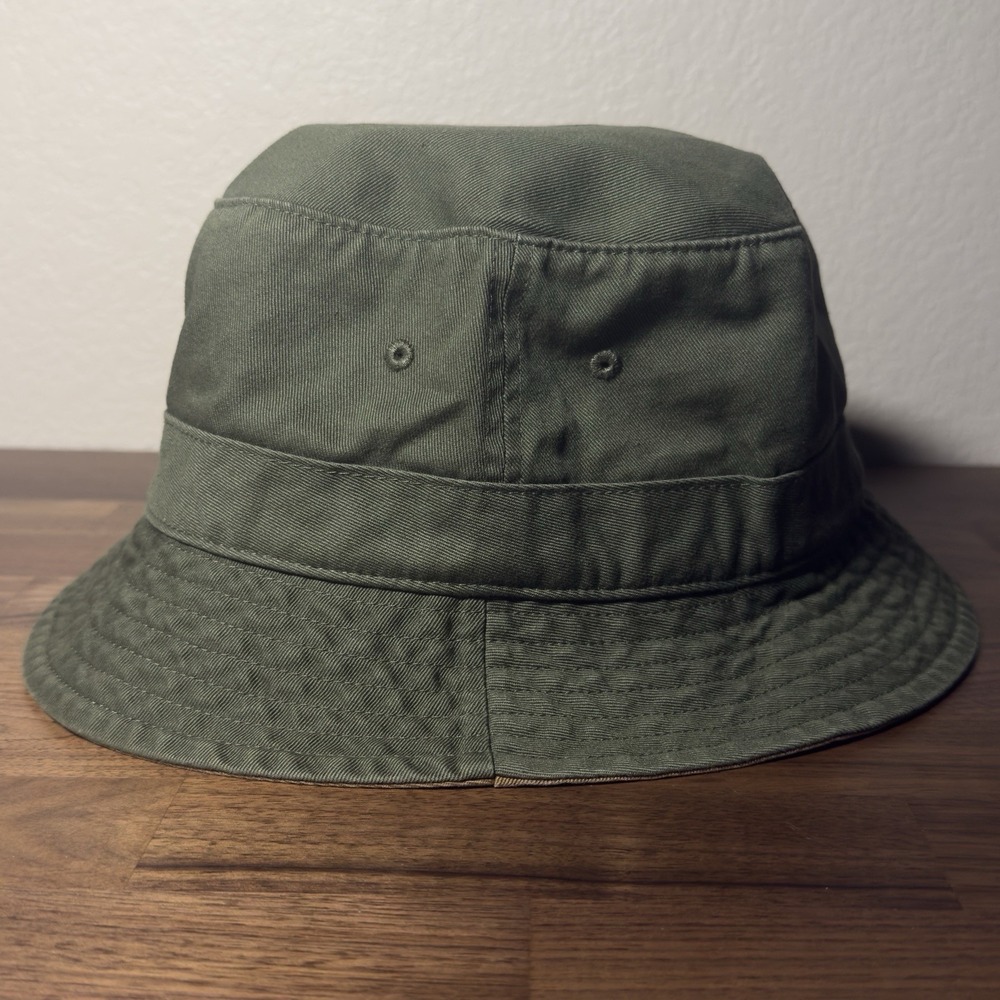 New Polo Ralph Lauren Bear Bucket Hat Size L/XL Olive Green Twill Embroidered - Picture 2 of 8